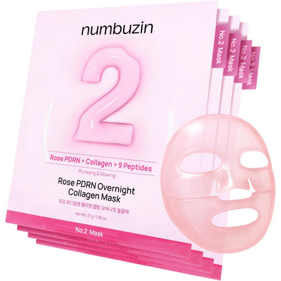 Numbuzin No. 2 Rose PDRN Overnight Collagen Gel Mask 4 x 37g