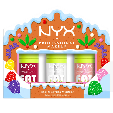NYX Professional Makeup Holiday Fat Lip Oil Trio 3 x 4.8ml