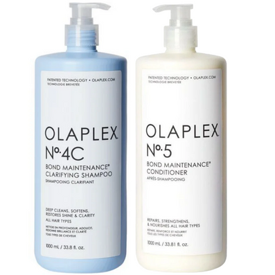 Olaplex No 4C Bond Maintenance Clarifying Shampoo & No 5 Bond Maintenance Conditioner Twin 2 x 1000ml