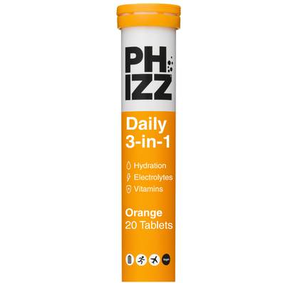 Phizz Daily 3-in-1 Hydration, Electrolytes & Vitamins Effervescent Tablets Orange 20 Tablets