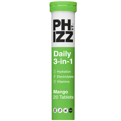 Phizz Daily 3-in-1 Hydration, Electrolytes & Vitamins Effervescent Tablets Mango 20 Tablets