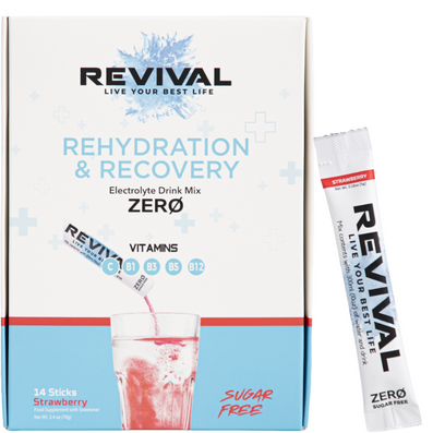 Revival Zero Sugar Strawberry Rehydration & Recovery Electrolyte Drink Mix x14