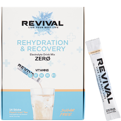 Revival Zero Sugar Peach Iced Tea Rehydration & Recovery Electrolyte Drink Mix x14