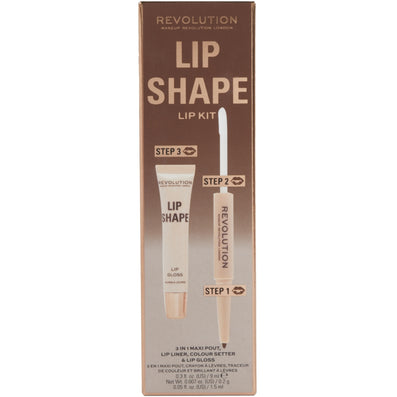 Makeup Revolution 3 In 1 Maxi Pout Lip Liner, Colour Setter & Lip Gloss Lip Shape Kit