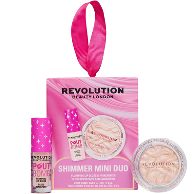 Makeup Revolution Shimmer Mini Lip Gloss & Highlight Duo
