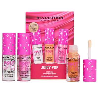 Makeup Revolution Juicy Pop Lip Oil Trio Gift Set 3 x 1.4ml