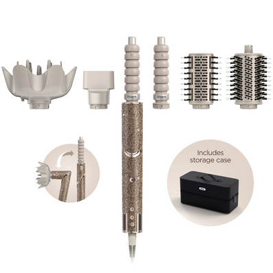 Shark Beauty Limited Edition FlexStyle 5-In-1 Air Styler & Hair Dryer with Storage Case Champagne Diamond