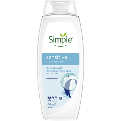 Simple Kind To Skin Sensitive Shower Gel 450ml