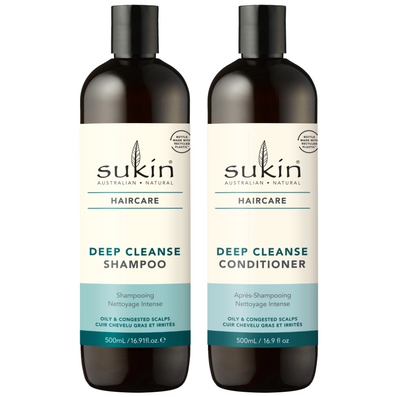 Sukin Deep Cleanse Shampoo & Conditioner Twin 2 x 500ml