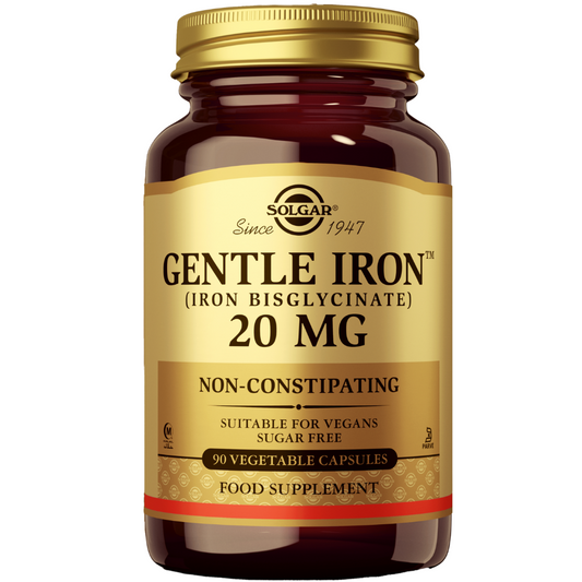 Solgar Gentle Iron Iron Bisglycinate 20 mg 90 Vegetable Capsules