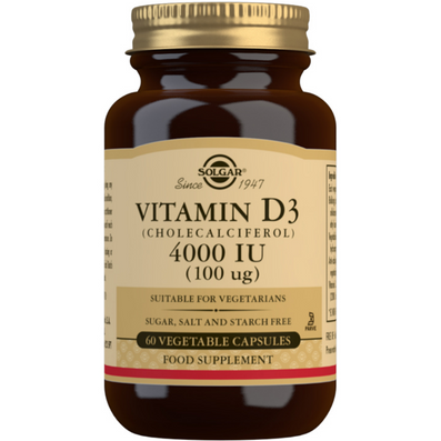 Solgar Vitamin D3 Cholecalciferol 4000 IU 100 µg 60 Vegetable Capsules