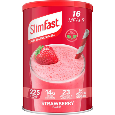 SlimFast Tasty Balanced Meal Powder Strawberry Tub 16 Servings 584g