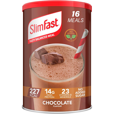 SlimFast Tasty Balanced Meal Powder Chocolate Tub 16 Servings 600g