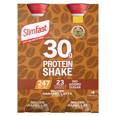 SlimFast Tasty Balanced Meal Salted Caramel Latte Protein Shake Multipack 4 x 325ml