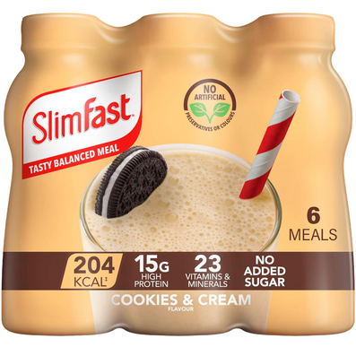 SlimFast Tasty Balanced Meal Cookies & Cream Milkshake Multipack 6 x 325ml