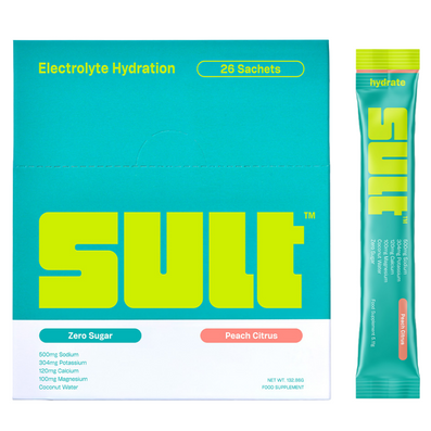 SULT Electrolyte Hydration Powder Supplement Peach Citrus x26