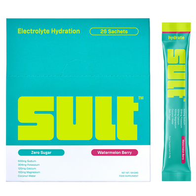 SULT Electrolyte Hydration Powder Supplement Watermelon Berry x26