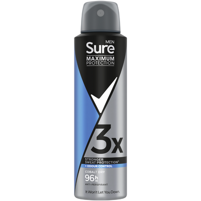Sure Men Maximum Protection 96h Cobalt Dry Anti-Perspirant Deodorant Spray 150ml