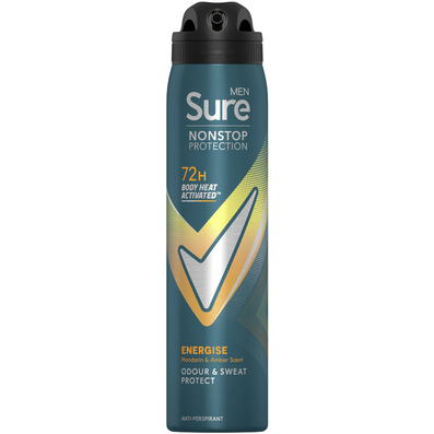 Sure Men Nonstop Protection 72h Energise Anti-Perspirant Deodorant Spray 250ml
