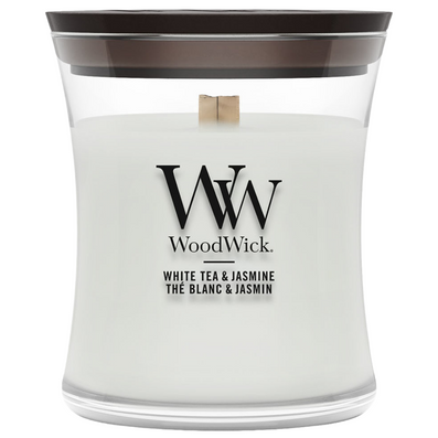 WoodWick White Tea & Jasmine Mini Hourglass Jar Candle