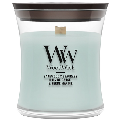 WoodWick Sagewood & Seagrass Mini Hourglass Jar Candle