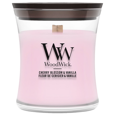 WoodWick Cherry Blossom & Vanilla Mini Hourglass Jar Candle