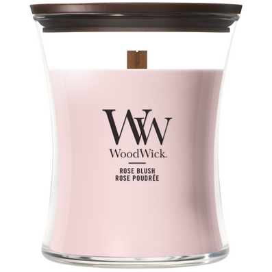 WoodWick Rose Blush Medium Hourglass Jar Candle