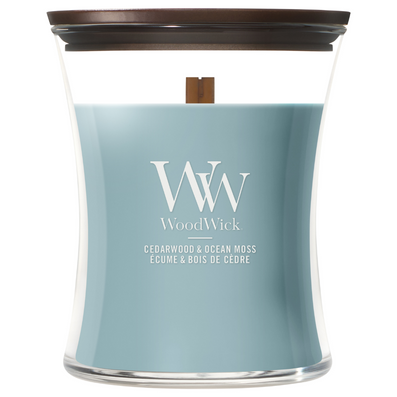 WoodWick Cedarwood & Ocean Moss Medium Hourglass Jar Candle
