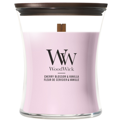 WoodWick Cherry Blossom & Vanilla Medium Hourglass Jar Candle