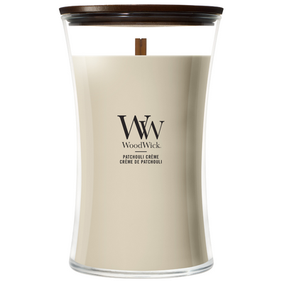 WoodWick Patchouli Creme Large Hourglass Jar Candle