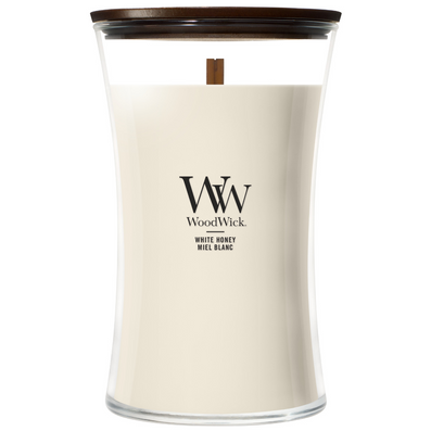 WoodWick White Honey Large Hourglass Jar Candle