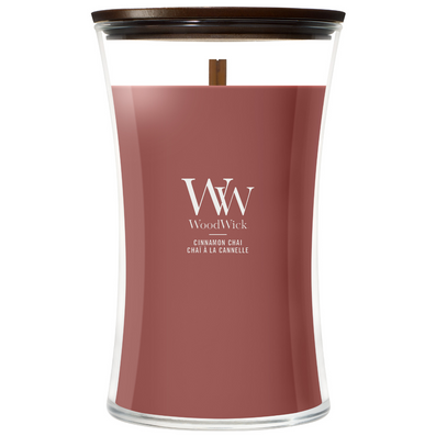 WoodWick Cinnamon Chai Large Hourglass Jar Candle