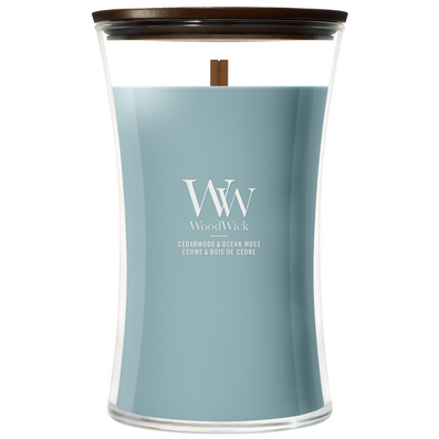 WoodWick Cedarwood & Ocean Moss Large Hourglass Jar Candle