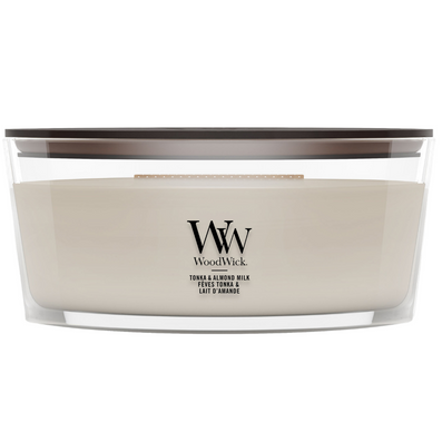 WoodWick Tonka & Almond Milk Ellipse Jar Candle
