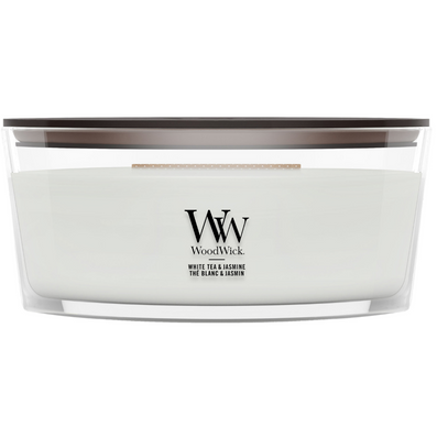 WoodWick White Tea & Jasmine Ellipse Jar Candle