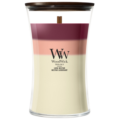WoodWick Trilogy Lush Nectar Large Hourglass Jar Candle