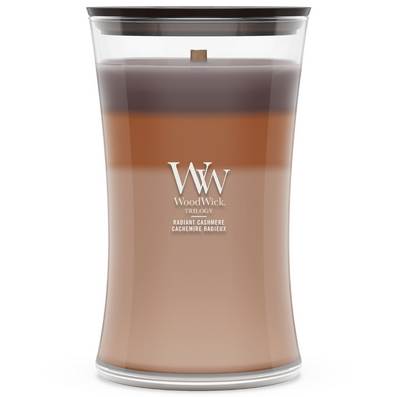 WoodWick Trilogy Radiant Cashmere Large Hourglass Jar Candle