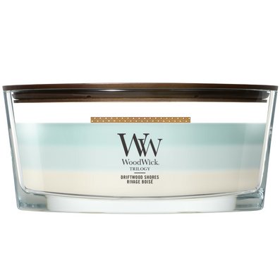 WoodWick Trilogy Driftwood Shores Ellipse Jar Candle