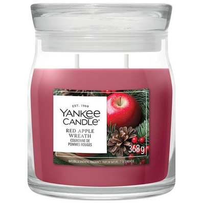 Yankee Candle Red Apple Wreath Medium Signature Jar Candle