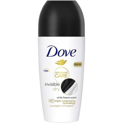 Dove Advanced Care 72h Invisible Dry White Freesia Anti-Perspirant Deodorant Roll-On 50ml