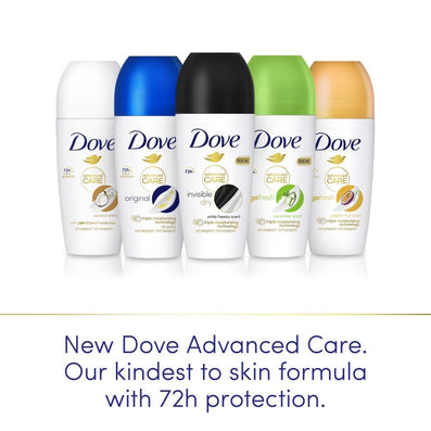 Dove Advanced Care Invisible Dry Anti-Perspirant Deodorant Roll-On 50ml