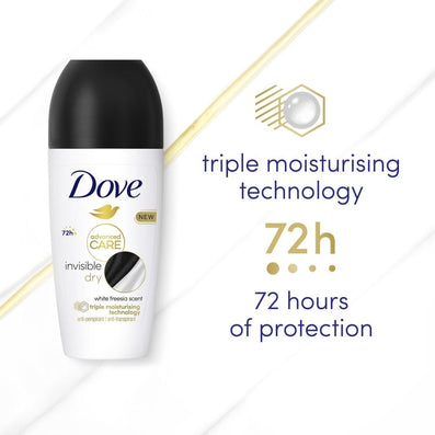 Dove Advanced Care Invisible Dry Anti-Perspirant Deodorant Roll-On 50ml