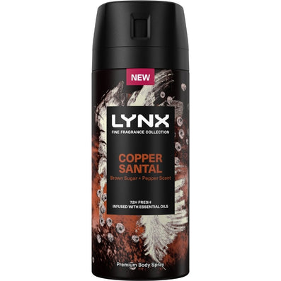 Lynx Fine Fragrance 72h Copper Santal Brown Sugar & Pepper Premium Deodorant Body Spray 150ml