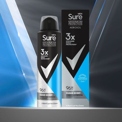 Sure Men Maximum Protection 96h Clean Scent Anti-Perspirant Deodorant Spray 150ml