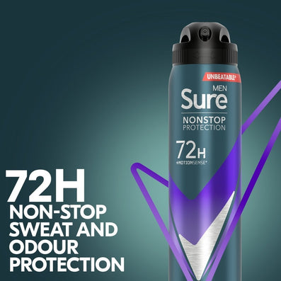 Sure Men Nonstop Protection 72h Active Dry Anti-Perspirant Deodorant Spray 250ml
