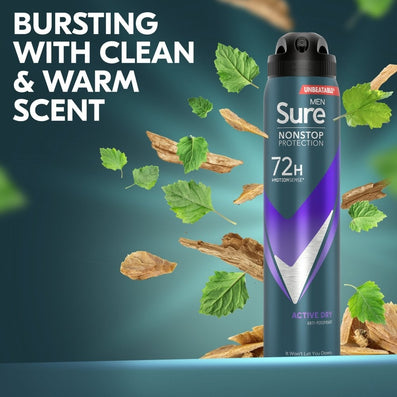 Sure Men Nonstop Protection 72h Active Dry Anti-Perspirant Deodorant Spray 250ml