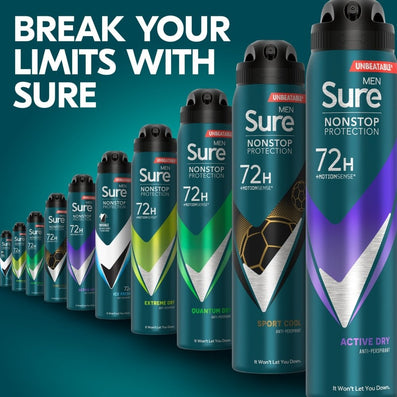 Sure Men Nonstop Protection 72h Active Dry Anti-Perspirant Deodorant Spray 250ml