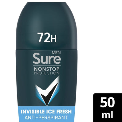 Sure Men Nonstop Protection 72h Invisible Ice Anti-Perspirant Deodorant Roll On 50ml