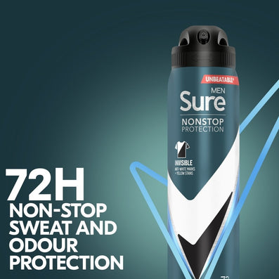 Sure Men Nonstop Protection 72h Invisible Ice Fresh Anti-Perspirant Deodorant Spray 250ml