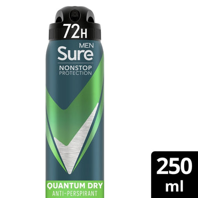 Sure Men Nonstop Protection 72h Quantum Dry Anti-Perspirant Deodorant Spray 250ml